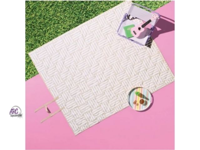 Lot 56-738029 - New Neutral Pattern Picnic Blanket. 60" x 72"