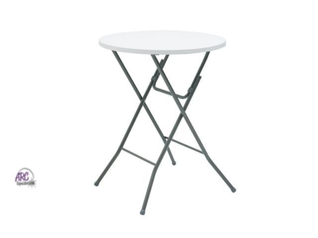 Lot 56-388213 - Appears Used,Mainstays 31" Round High-Top Folding Table, White
