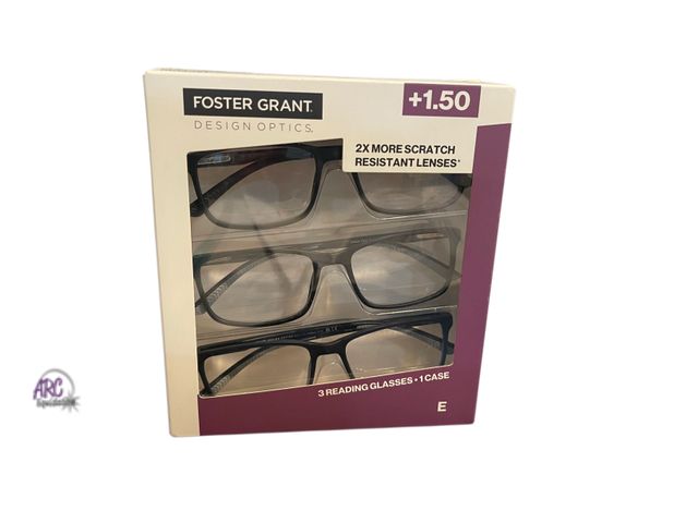 Lot 56-340961 - New 3 pair Foster Grant reading glasses +1.50
