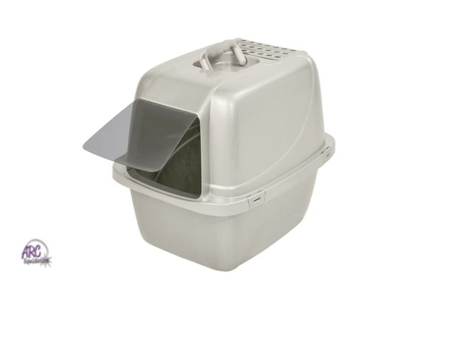 Lot 56-356624 - New, Van Ness Pets Odor Control Large Enclosed Cat Litter Box, Hooded, Pearl