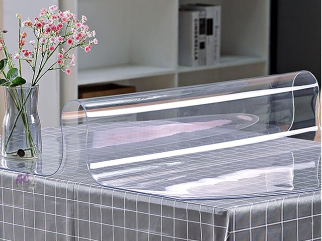 Lot 56-335419 - Used, great condition, Vevor Clear Table cover 1.5mm thick, 36x73 in pvc plastic tablecloth, waterpr...