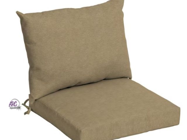 Lot 56-468962 - New in Box - ARDEN - Tan Hamilton Outdoor Dining Chair Cushion - Back measures 17 in. L x 23 in. W x...