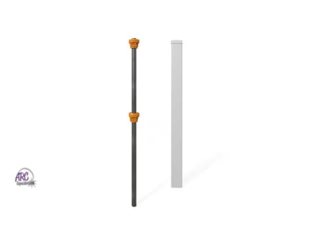 Lot 56-140098 - New WamBam Fence No-Dig Permanent 4 in. x 4 in. x 4 ft. White Vinyl Fence Post with No-Dig Pipe Anch...