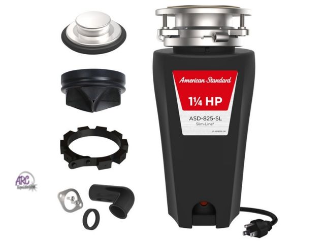 Lot 56-613461 - New tested and works. American Standard Slim-Line 1.25HP Garbage Disposer