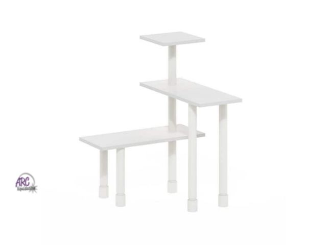 Lot 56-556418 - NEW-Turn-N-Tube 3-Shelf White/White Multipurpose Corner Countertop Organizer Shelf