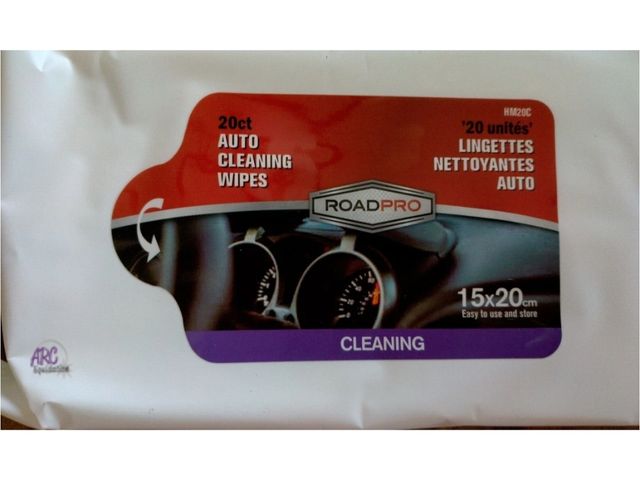 Lot 56-328451 - NEW-LOT OF 12 PACKAGES-Auto cleaning wipes-20 wipes per package