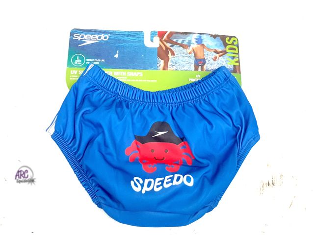 Lot 56-229162 - New In Package - Speedo Kids L Ages 18 Months UV Swim Diaper With Snaps Triple Layer Protection 22-2...