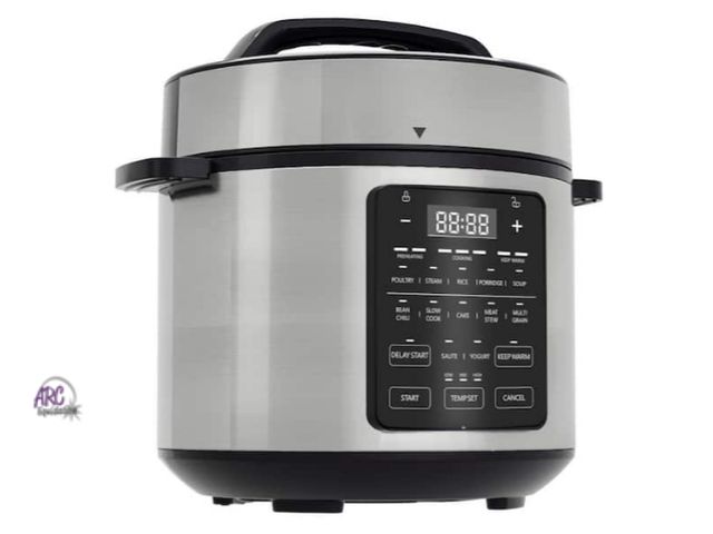Lot 56-551318 - NEW-6 Qt. Stainless Steel Electric Pressure Cooker with Rice Cooker, Steamer, Saute Yogurt Maker, Wa...