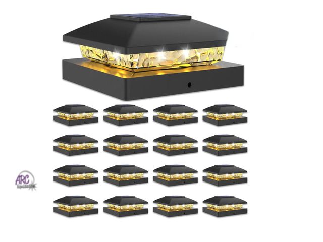 Lot 56-323050 - New in box VOLISUN 4x4 Solar Post Cap Light 16 pack,Solar Fence - Post Lights Outdoor Waterproof for...