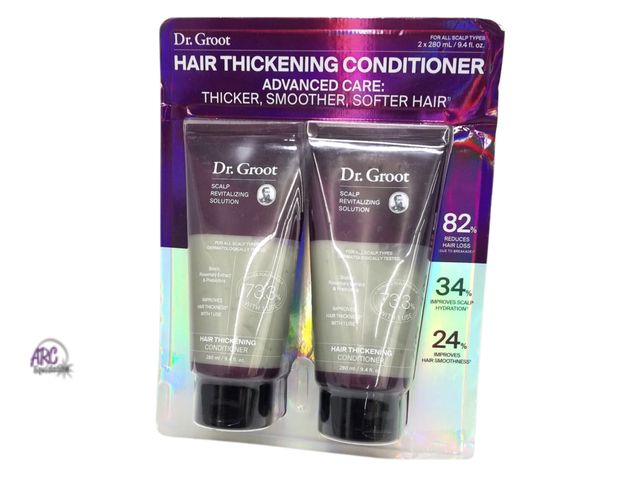 Lot 56-478664 - Open Package -  2 Count - 9.4 fl oz each - Tubes - Dr Groot Hair Thickening Conditioner