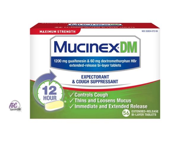 Lot 56-524440 - MISSING 2 TABLETS-MucinexDM 12 hour cough suppressant extended release tablets-54 count