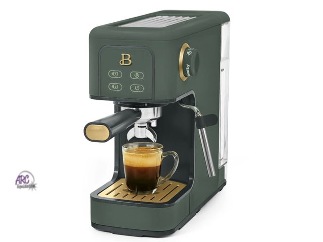 Lot 56-641751 - New Tested &amp; Works - Beautiful Slim Espresso Machine with 20-Bar Pressure, Thyme Green by Drew B...