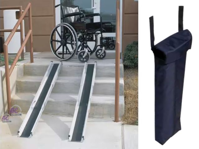 Lot 56-373765 - NEW IN BOX DMI 5 ft. Telescoping Wheelchair Ramps With Carrying Bag