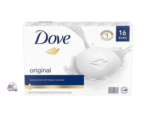 Lot 56-793413 - New Dove Moisturizing Beauty Bar Soap Original, 3.75 oz, 16 Bars