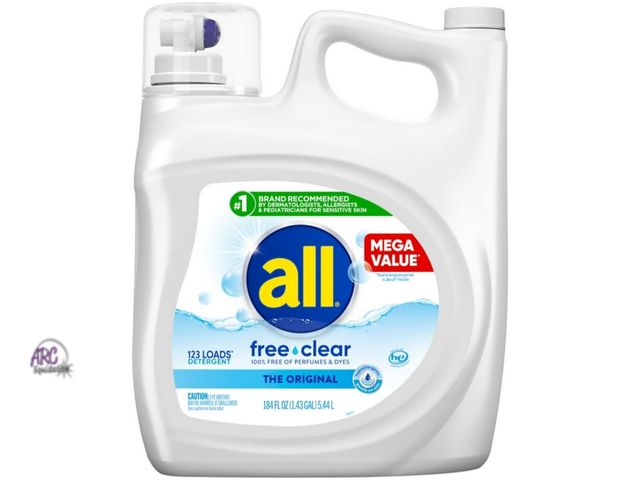 Lot 56-475012 - NEW-All Free Clear Liquid Laundry Detergent, 184.5 oz, 123 Loads