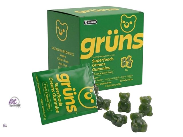 Lot 56-490555 - Open Box - 31 Count Grüns Adult Greens Gummies, Daily Packs May Support Gut, Immune and Bone Health ...