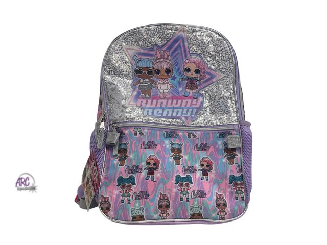 Lot 56-295913 - NEW L.O.L Surprise! Runway Ready Girls 17" Laptop Backpack, Silver Purple