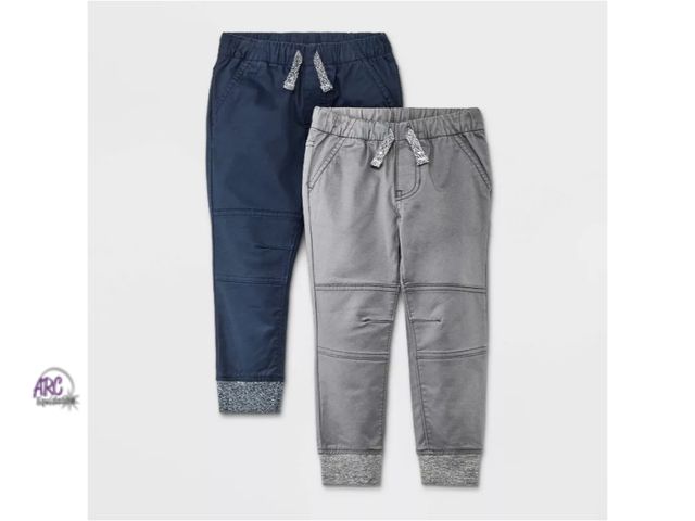 Lot 56-478612 - NEW Toddler Boys' 2pk Woven Pull-On Jogger Pants with reinforced knee - Cat &amp; Jack