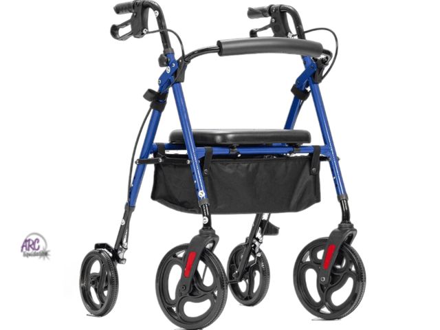 Lot 56-588198 - NEW-Elenker Mobility Rollator Walker with 10" Wheels, Adjustable Seat and Arms, Blue
