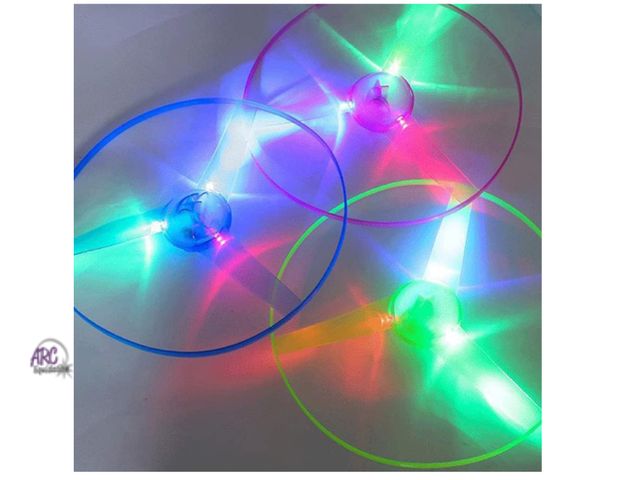 Lot 56-350323 - New lot of 4, Alipis Kids Toys Flying Disc Launcher Toy Outdoor Glow in The Dark Fly Toys with Sauce...
