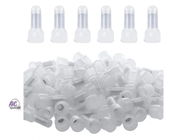 Lot 56-784323 - New 200 Pcs Closed End Crimp Connectors 12-10 AWG Gauge Wire End Caps Protective Nylon Wire Crimps C...