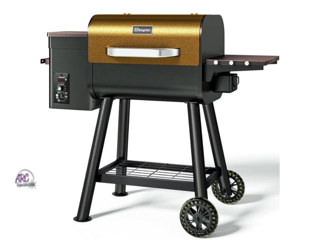 Lot 56-713067 - New out of box. Dents / scuff marks. KingChii 456 SQ.IN. Wood Pellet Grill &amp; Smoker with UPDATED...