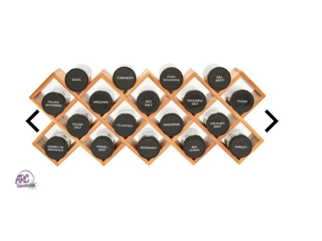 Lot 56-542717 - NEW-MISSING 2 SPICES-KAMENSTEIN- bamboo 18 jar spice rack with spices