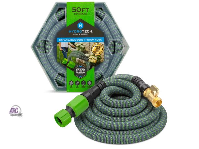 Lot 56-309950 - New container opened HydroTech 50 ft Expandable Garden Hose - Burst Proof &amp; Lightweight, Flexibl...