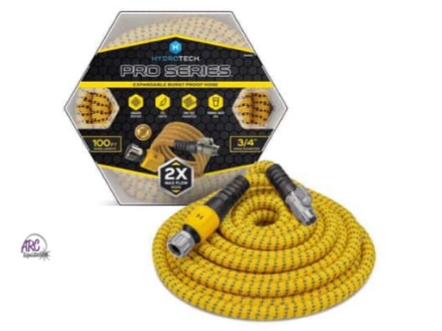 Lot 56-599423 - NEW-Hydrotech 3/4 in. D X 100 ft. L Heavy Duty Professional Grade Expandable Flexible Garden Hose