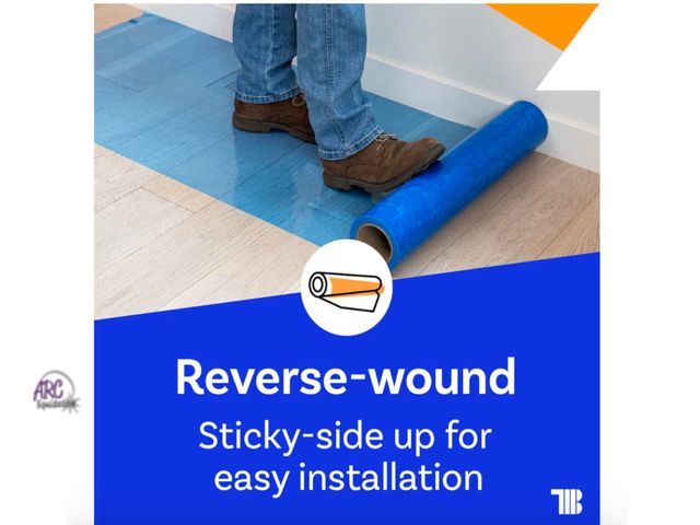 Lot 56-322850 - New in box Tapeman Blue Floor Protection Film, 24”x 200’ roll, Made in USA, Blue Self Adhesive Floor...