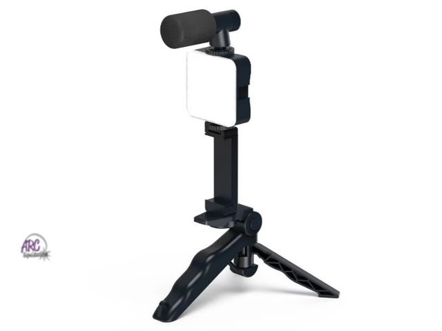 Lot 56-599934 - NEW-North universal vlogging kit-microphone, LED light, tripod stand, universal smartphone holder