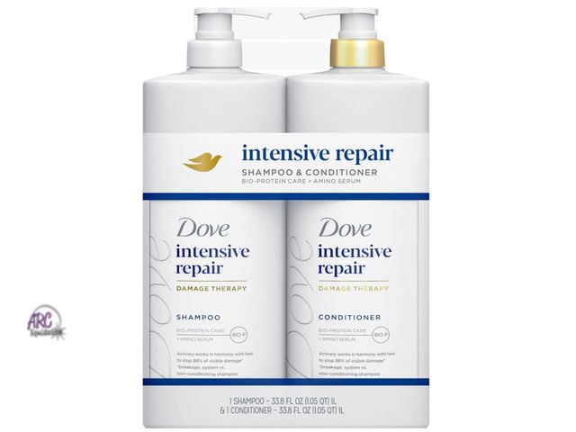 Lot 56-149050 - New Dove Intensive Repair Damage Therapy Shampoo &amp; Conditioner Set, 33.8 Oz (2 Pack)