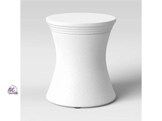 Lot 56-483213 - NEW- SOME SCRAPES ON TOP-White Faux Stone Patio Accent Table - Threshold