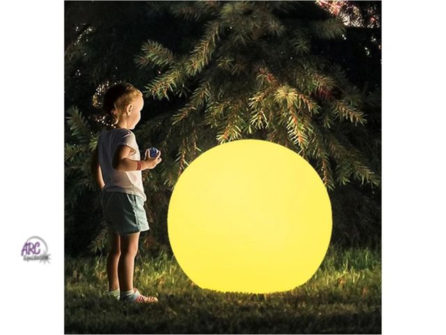 Lot 56-752850 - New tested and works Mr.Go 20-inch Rechargeable LED Ball Light, Waterproof Outdoor Globe Lights w/Re...