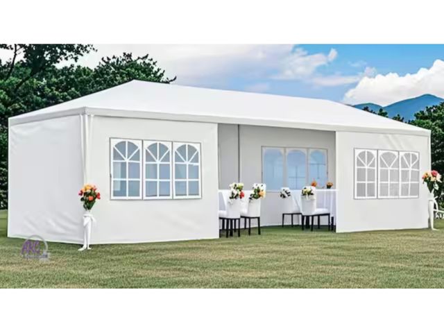 Lot 56-608560 - New Sealed Box - 10 ft. x 30 ft. White Outdoor Wedding Party Tent, Garden Gazebo Canopy Marquee Park...