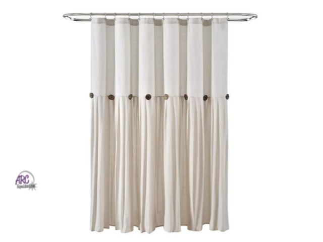 Lot 56-501123 - NEW-Lush decor 72 in. x 72 in. Linen Button Shower Curtain Off White Single