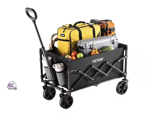 Lot 56-128461 - New 1.96 cu ft., Steel, Collapsible Wagon Garden Carts, All-Terrain Wheels, Heavy Duty Outdoor Utili...