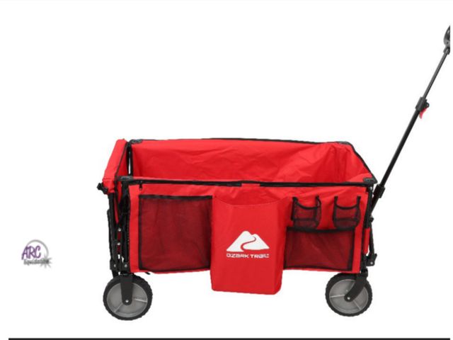 Lot 56-481213 - New- Ozark trail utility cart with tailgate- red- 225 pound capacity-36" x 19" x 27"