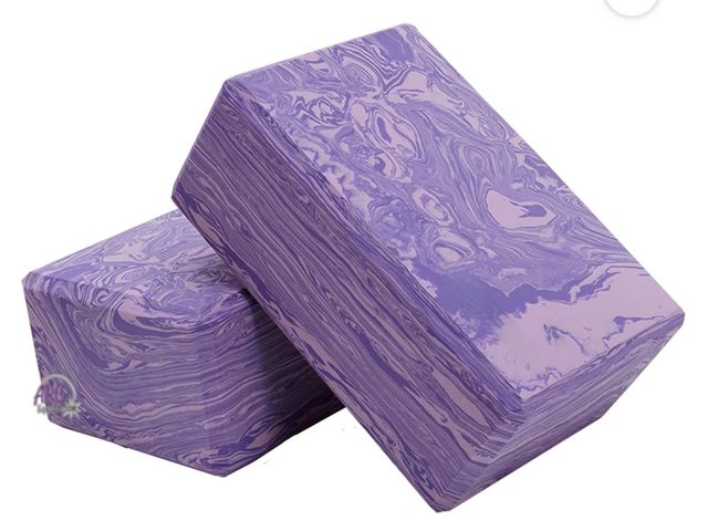 Lot 56-145829 - New Crane (2 Pack) Purple Marbled Foam Yoga Blocks (9x6x3”)