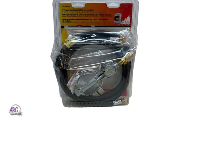 Lot 56-399940 - Mr heater 12’ propane hose/regulator kit for vent free heater appears used