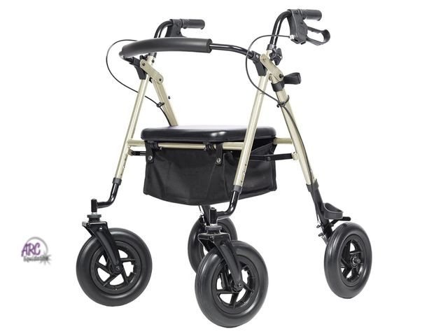 Lot 56-504610 - New in Box - ELENKER All-Terrain Rollator Walker with 10” Rubber Wheels, Padded Seat &amp; Backrest,...