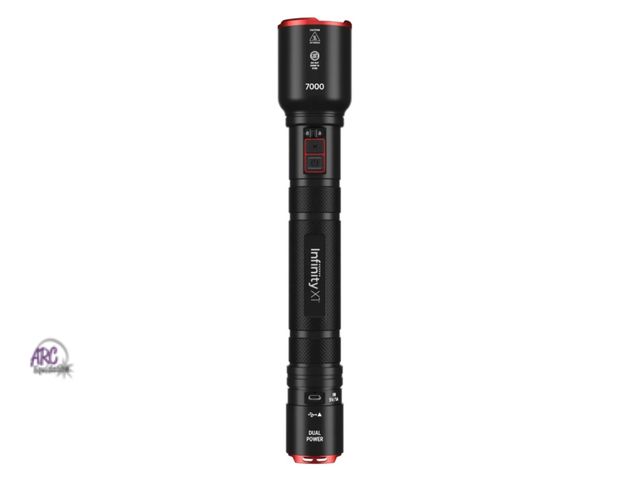 Lot 56-371464 - New Tested &amp; Works Infinity X1 7000L Dual Power Rechargeable Flashlight