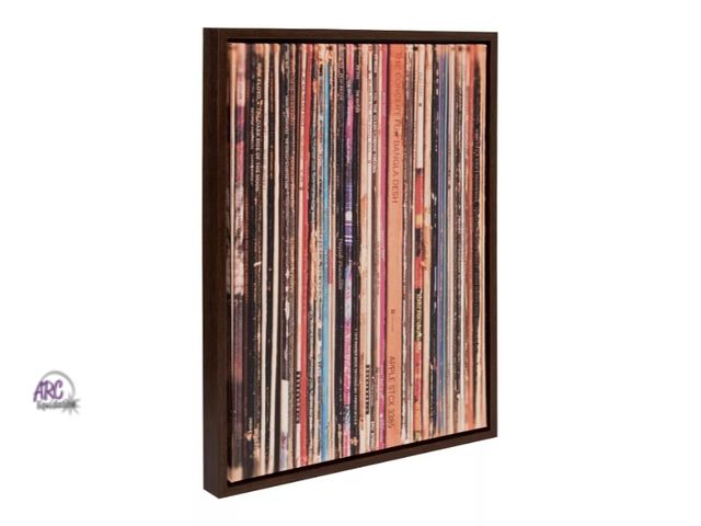 Lot 56-737218 - New Sylvie Records Framed Canvas by Robert Cadloff of Bomobob - Kate &amp; Laurel All Things Decor
