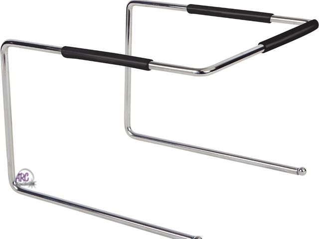 Lot 56-873417 - New-Winco Pizza Pan Stand, Aluminum, Medium Pizza Pan Riser Rack Holder- Food Display Riser Stands f...