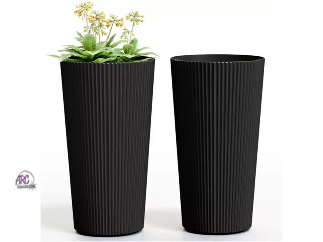Lot 56-385612 - New,INFURNIC Planters, Outdoor Flower Pot, Tall Planters with Drainage Hole, for gardens, patios, or...