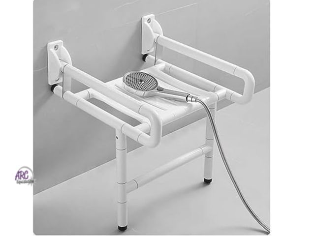 Lot 56-319940 - New in box,  Newtry Wall Mounted Folding Chair, Folding Shower Seat Wall Mounted Bathroom Bathtub Sa...