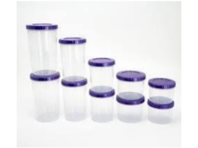 Lot 56-703414 - New LocknLock 10-Piece Round Canisters w/ Twist Lids Includes 10 round canisters with lids: two 2-3/...