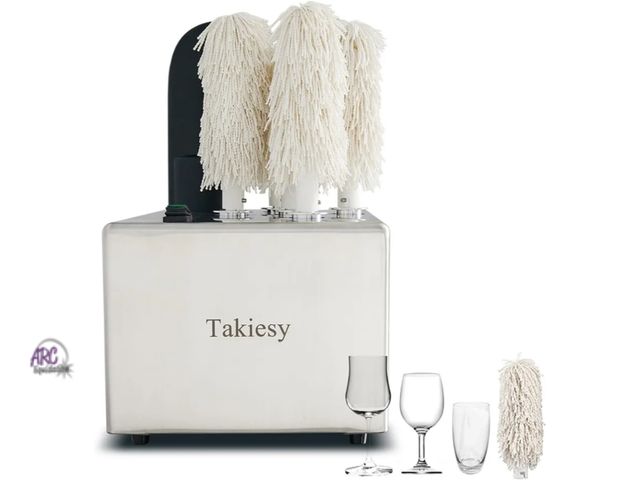 Lot 56-795640 - New tested and works Commercial Glass Polisher Machine with 6 Microfiber Brushes, 330 Cups/Hour, 136...