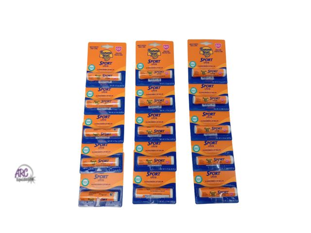 Lot 56-782812 - New 15 pack Banana Boat Sport Ultra Sunscreen Lip Balm SPF 50, 0.15oz