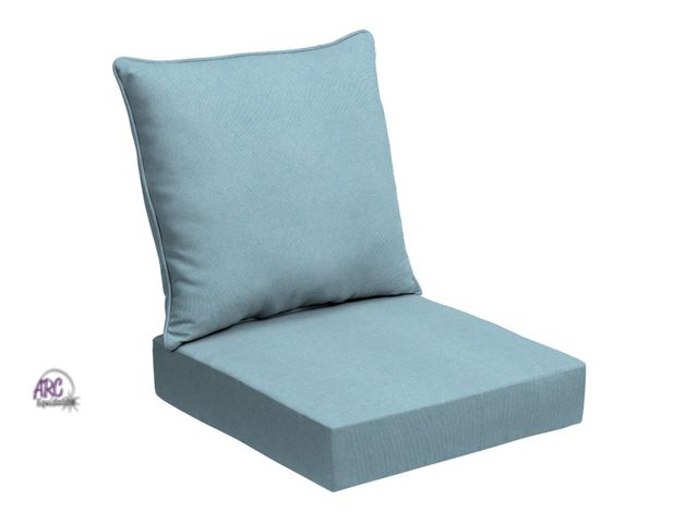 Lot 56-270450 - New set of  2 (4 cushions total)ARDEN Oceantex Outdoor Deep Seating Cushion Set 24 x 24, Sky Blue